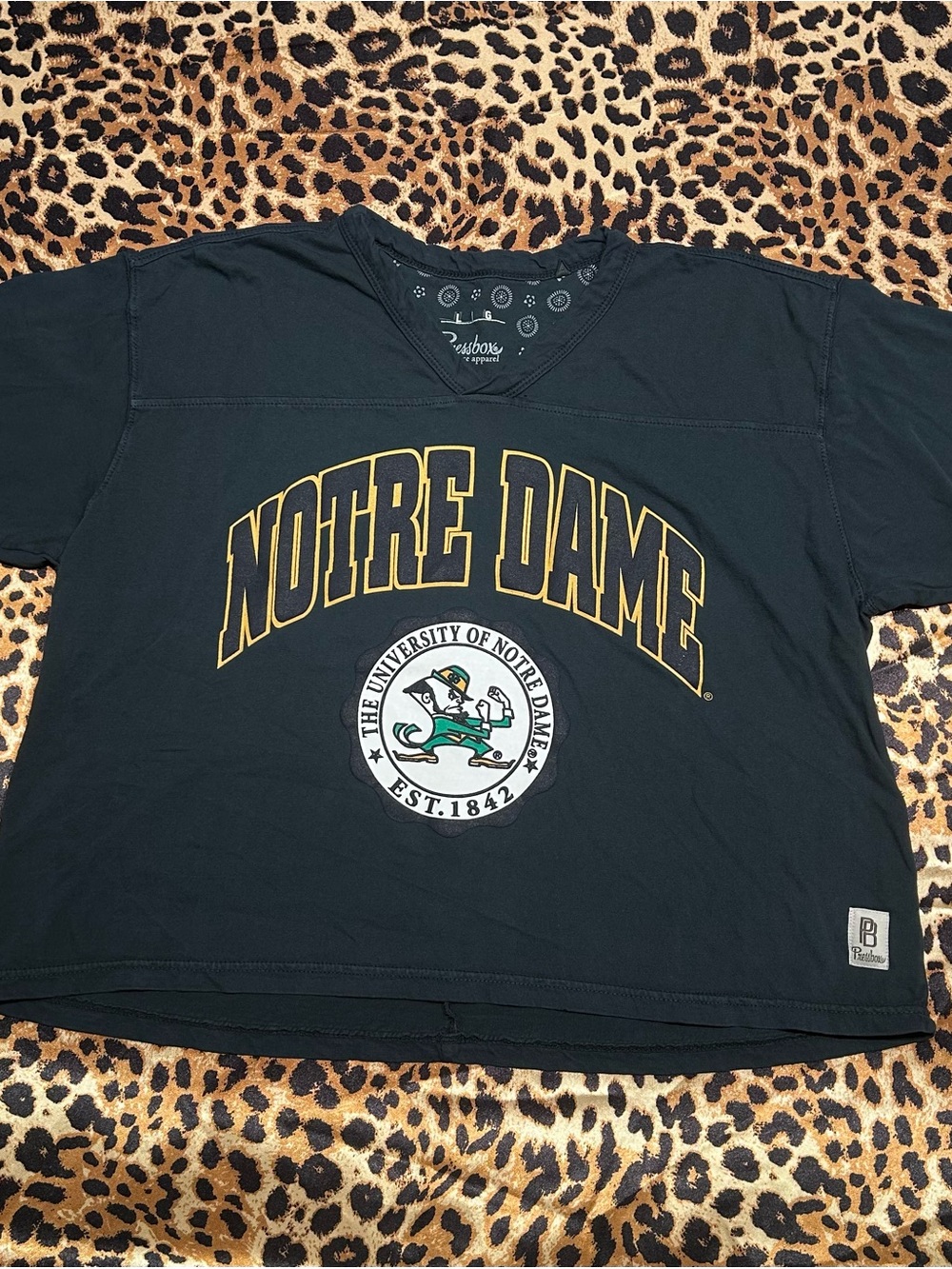 Pressbox Womens Notre Dame Fighting Irish Cropped T Shirt